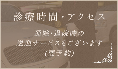 診療時間・アクセス 通院・退院時の送迎サービスもございます(要予約)